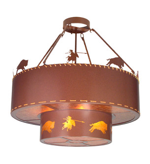 Buffalo Hunt Eight Light Pendant in Rust/Clear Coated (57|19011)