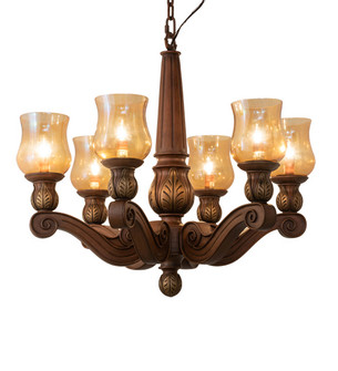Kendall Six Light Chandelier in Portsmouth Cherry W/ Gold Wash (57|18983)