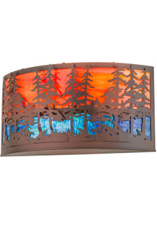 Tall Pines Two Light Wall Sconce in Rust/Wrought Iron (57|189494)