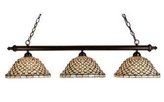 Diamond & Jewel Three Light Island Pendant in Mahogany Bronze (57|18848)