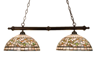 Tiffany Turning Leaf Two Light Island Pendant in Mahogany Bronze (57|18842)