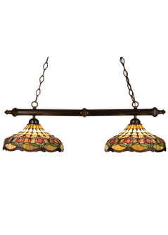 Colonial Tulip Two Light Island Pendant in Mahogany Bronze (57|18824) Colonial Tulip Two Light Island Pendant in Mahogany Bronze (57|18824)