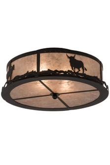 Cowboy & Steer Two Light Flushmount in Textured Black (57|187291)