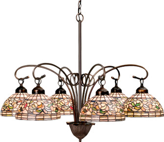 Tiffany Turning Leaf Six Light Chandelier in Mahogany Bronze (57|18715)