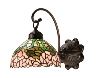 Tiffany Cabbage Rose One Light Wall Sconce in Craftsman Brown (57|18711)