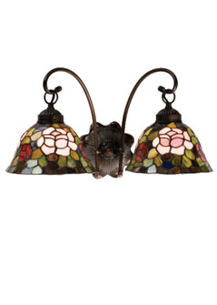 Tiffany Rosebush Two Light Wall Sconce in Mahogany Bronze (57|18709)