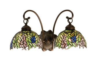 Tiffany Honey Locust Two Light Wall Sconce in Lt Blue Pr Lt Green Mahogany Bronze (57|18697)