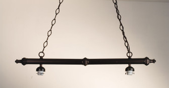 Reeded Column Two Light Island Pendant in Mahogany Bronze (57|18677)