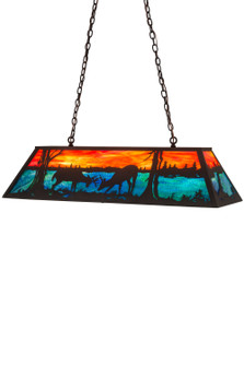 Battling Bucks Six Light Oblong Pendant in Dark Roast (57|185974)