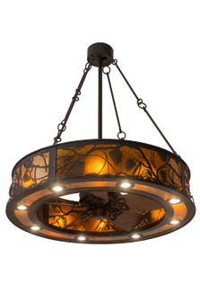 Whispering Pines 16 Light Chandel-Air in Oiled Bronze//Dark Oak Blades (57|181388)