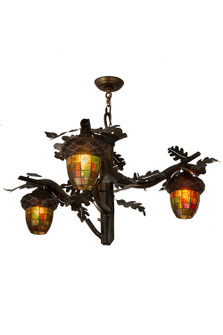 Acorn Branch Three Light Chandelier in Dark Burnished Antique Copper (57|180442)