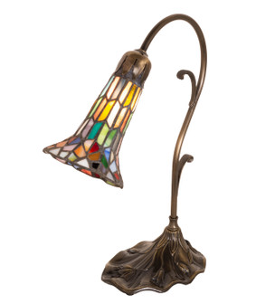 Stained Glass Pond Lily Mini Lamp in Mahogany Bronze (57|17866)