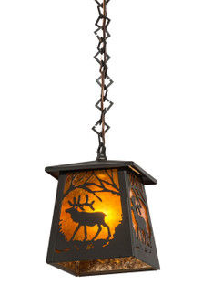 Elk At Dawn One Light Mini Pendant in Wrought Iron (57|178384)