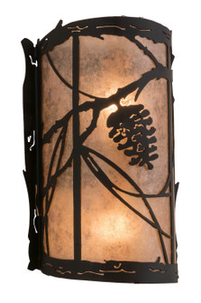 Whispering Pines Two Light Wall Sconce in Satin Black Wrought Iron (57|177971)