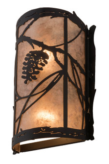 Whispering Pines Two Light Wall Sconce in Satin Black Wrought Iron (57|177967)