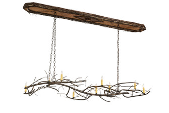 Winter Solstice Nine Light Chandelier in Antique Copper,Natural Wood (57|177810)