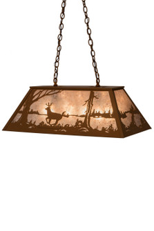 Deer At Lake Six Light Oblong Pendant in Earth (57|175683)
