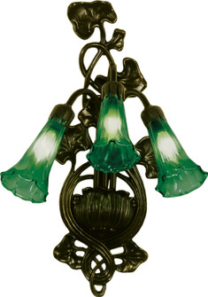 Green Pond Lily Three Light Wall Sconce in Mahogany Bronze (57|17537)