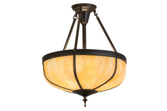 Arts & Crafts Three Light Semi-Flushmount in Craftsman Brown (57|175323)