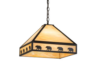 Bear on the Loose Three Light Pendant in Craftsman Brown (57|175104)