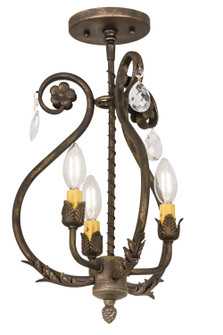 Antonia Three Light Chandelier in Antique Brass,Crystal (57|174340)