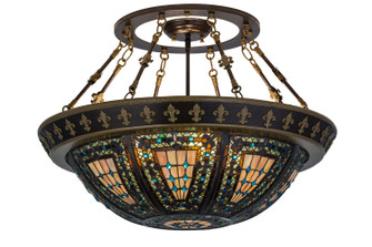 Fleur-De-Lis Four Light Semi-Flushmount in Copper Vein & Nu Gold (57|174323)