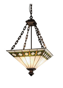Diamond Band Mission Two Light Inverted Pendant in Mahogany Bronze (57|17391)