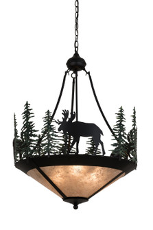 Wandering Moose Three Light Pendant in Textured Black/Green Trees (57|173130)