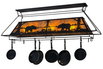 Bear At Lake Nine Light Pot Rack in Textured Black (57|172029)