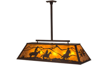 Personalized Nine Light Oblong Pendant in Mahognay Bronze (57|171097)