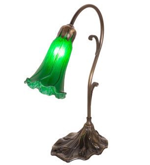 Green One Light Mini Lamp in Antique Brass (57|17043)