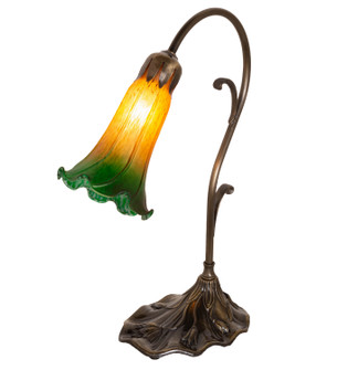Amber/Green One Light Mini Lamp in Antique Brass (57|17014)