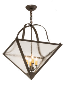Zale Four Light Pendant in Gilded Tobacco/Clear Seedy Glass (57|170136)