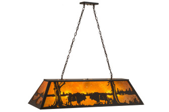 Battling Buffalo Six Light Pendant in Timeless Bronze (57|169336)