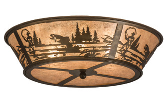 Fly Fishing Creek Four Light Flushmount in Antique Copper (57|169329)