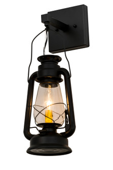 Miners Lantern One Light Wall Sconce in Black Metal (57|169312)