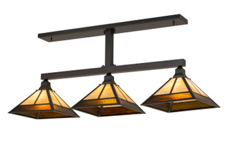 T'' Mission'' Three Light Island Pendant in Craftsman Brown (57|168005)