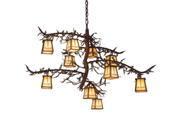 Pine Branch Ten Light Chandelier in Rust/Wrought Iron (57|166759)