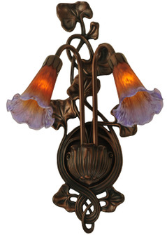 Amber/Purple Pond Lily Two Light Wall Sconce in Crystal (57|16637)