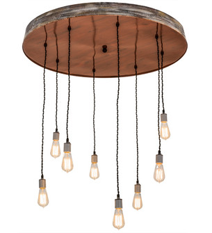 Alva Eight Light Pendant in Hand Painted Oak & Weather Wicker (57|165838)