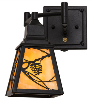 Whispering Pines One Light Wall Sconce in Black Metal (57|165430)
