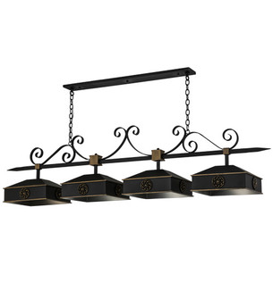 Stefano Four Light Island Pendant in Blackwash W/Gold Accents (57|164063)