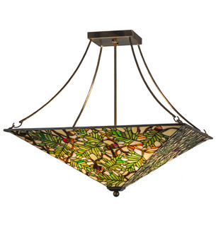 Acorn & Oak Leaf Eight Light Inverted Pendant in Antique Copper (57|163023)