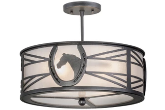 Horseshoe Two Light Semi-Flushmount in Blackened Pewter (57|162606)