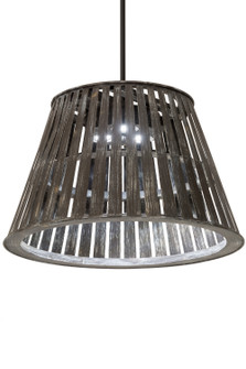 Peach Basket Three Light Pendant in Weathered Wicker (57|162481)
