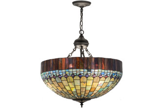 Tiffany Candice Six Light Inverted Pendant in Black Metal (57|161783)