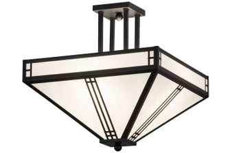 Prairie Loft Four Light Semi-Flushmount in Textured Black (57|161765)