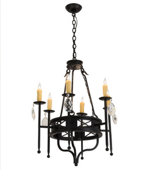 Gina Six Light Chandelier in Black Metal,Crystal (57|160742)