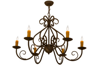 Jenna Six Light Chandelier in Gilded Tobacco Least (57|160714)