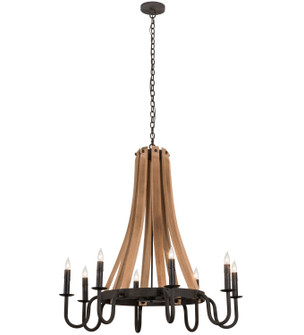 Barrel Stave Eight Light Chandelier in Costello Black (57|160700)